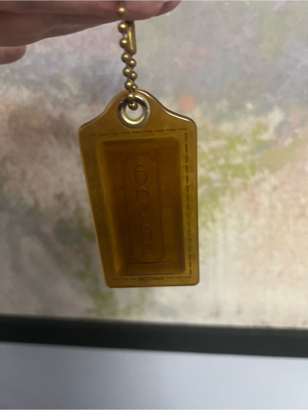 Coach Clear Brown/Gold Hangtag Key Chain - Picture 7 of 7
